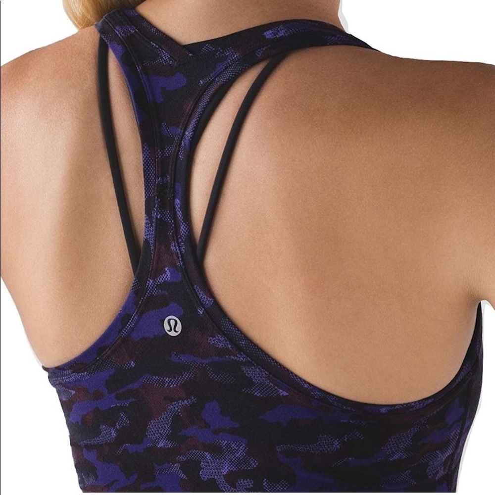 Lululemon Cool Racerback Camo Emperor Blue Black - Picture 2 of 6